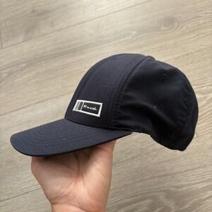 Travis Mathew Mens Navy Blue Flex Fit Outlast Logo Baseball Hat Cap Size S-M